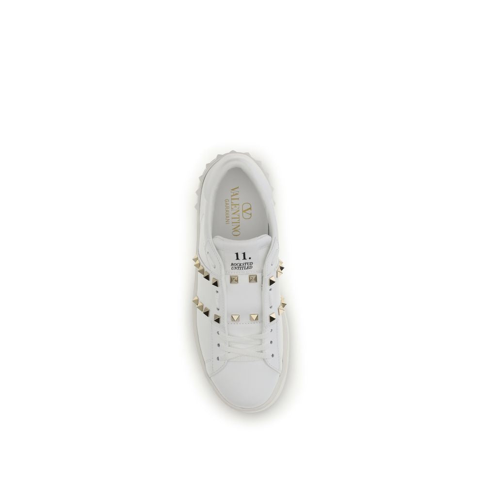 Valentino Garavani White Calf Leather Bos Taurus Platform Sneakers Valentino Garavani