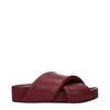 Jil Sander Red Leather Slippers
