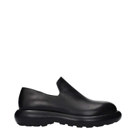 Jil Sander Black Leather Slip-On Loafers