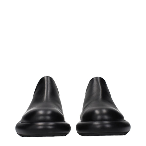 Jil Sander Black Leather Slip-On Loafers