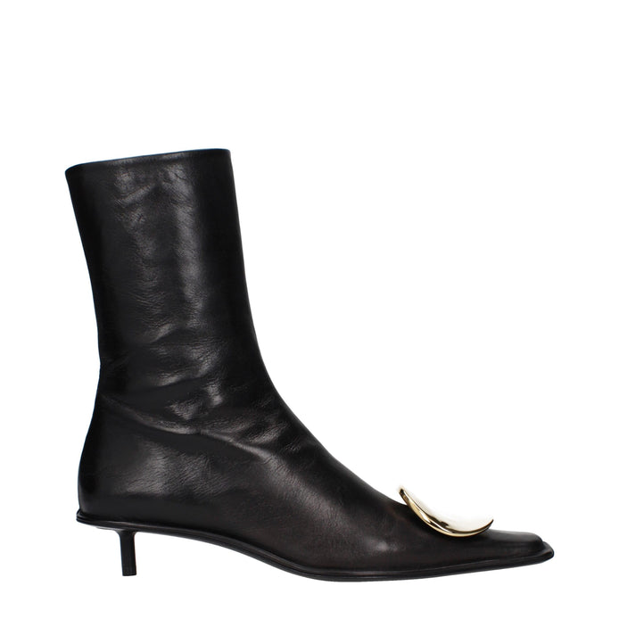 Jil Sander Black Leather Ankle Boots