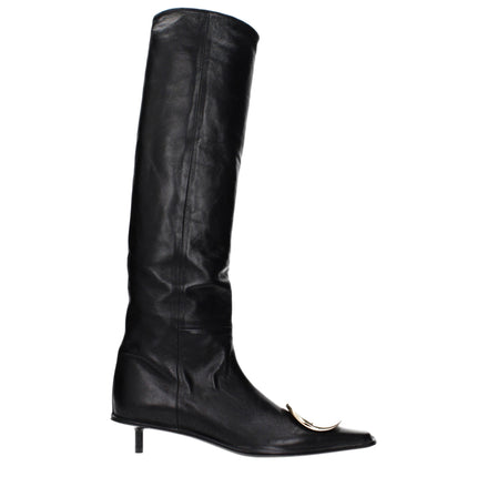 Jil Sander Black Leather Ankle Boots