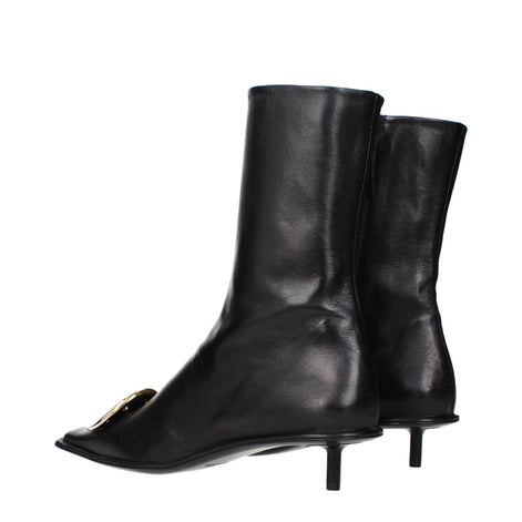 Jil Sander Black Leather Ankle Boots