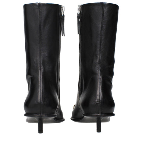 Jil Sander Black Leather Ankle Boots