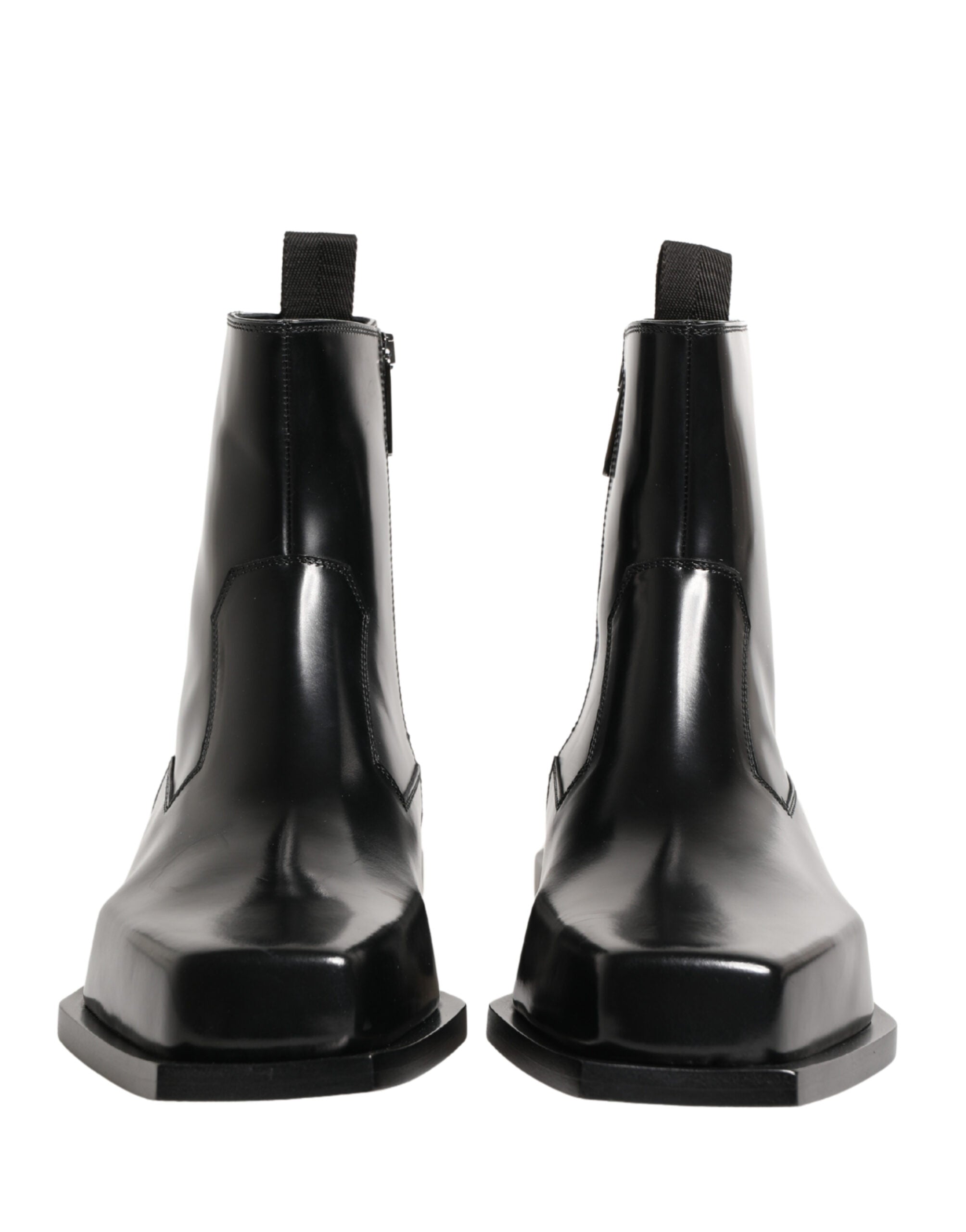 Bottines Dolce & Gabbana en cuir noir avec fermeture éclair