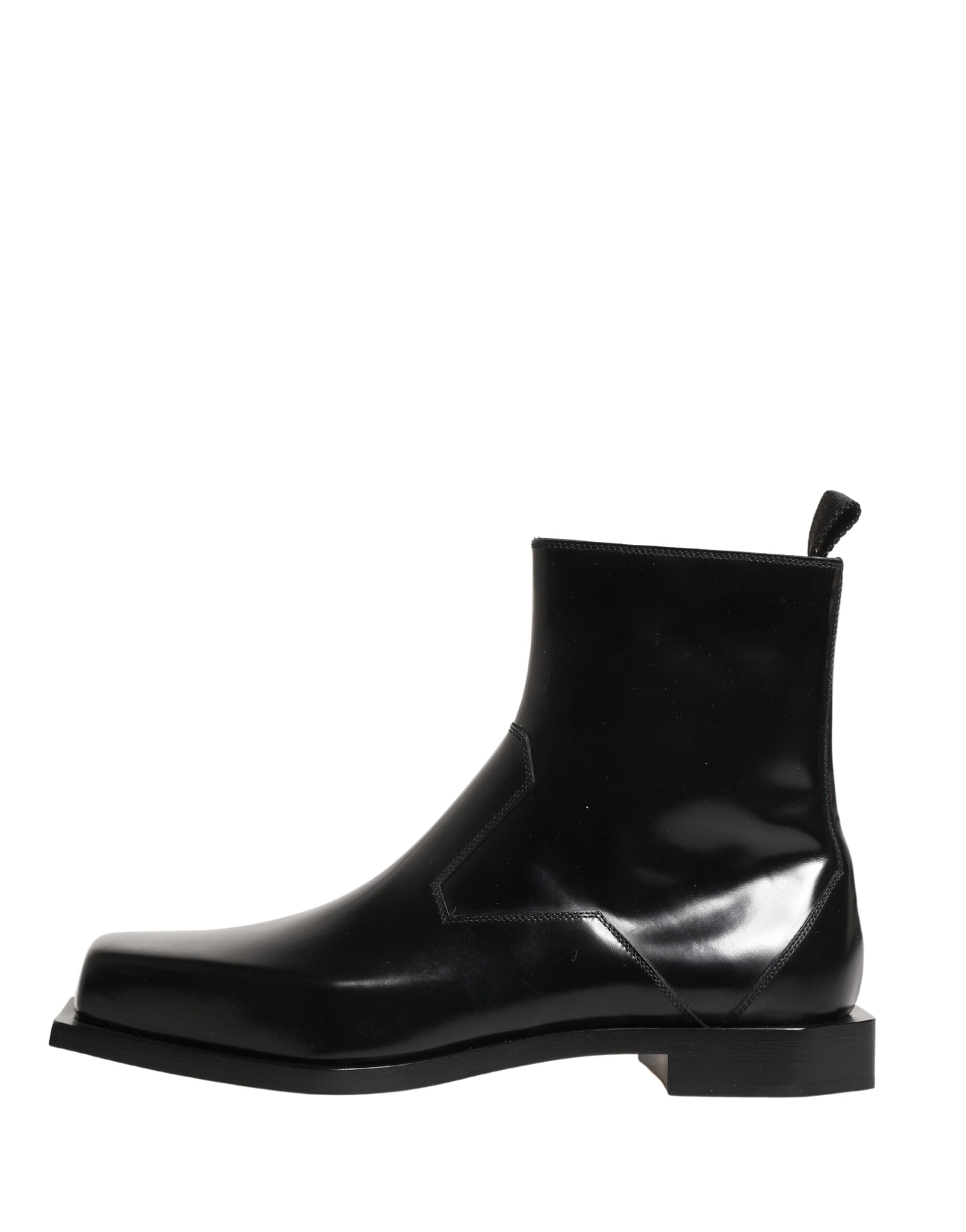 Bottines Dolce & Gabbana en cuir noir avec fermeture éclair