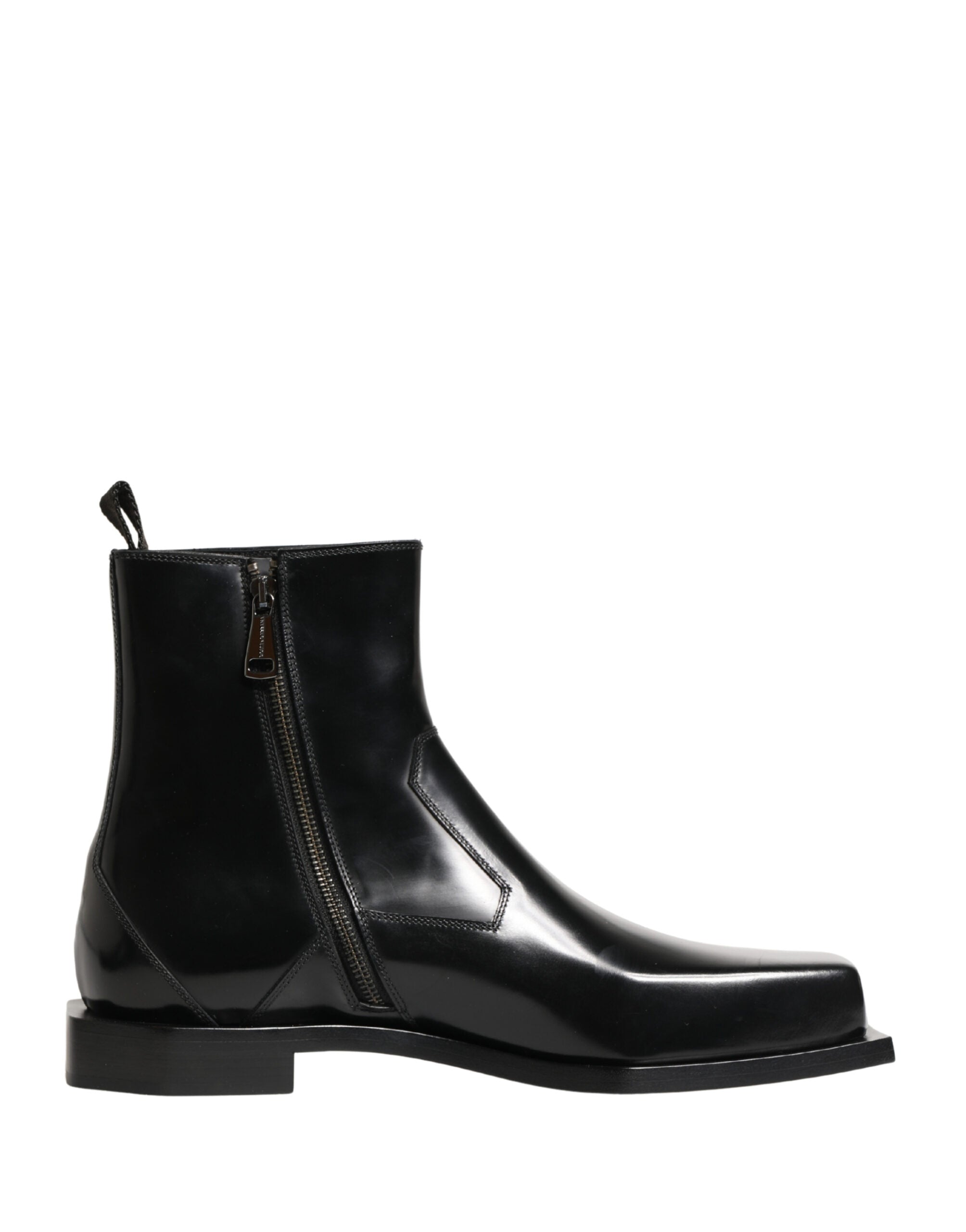 Bottines Dolce & Gabbana en cuir noir avec fermeture éclair