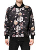 Dolce & Gabbana Black Floral Polyester Full Zip Bomber Jacket Dolce & Gabbana