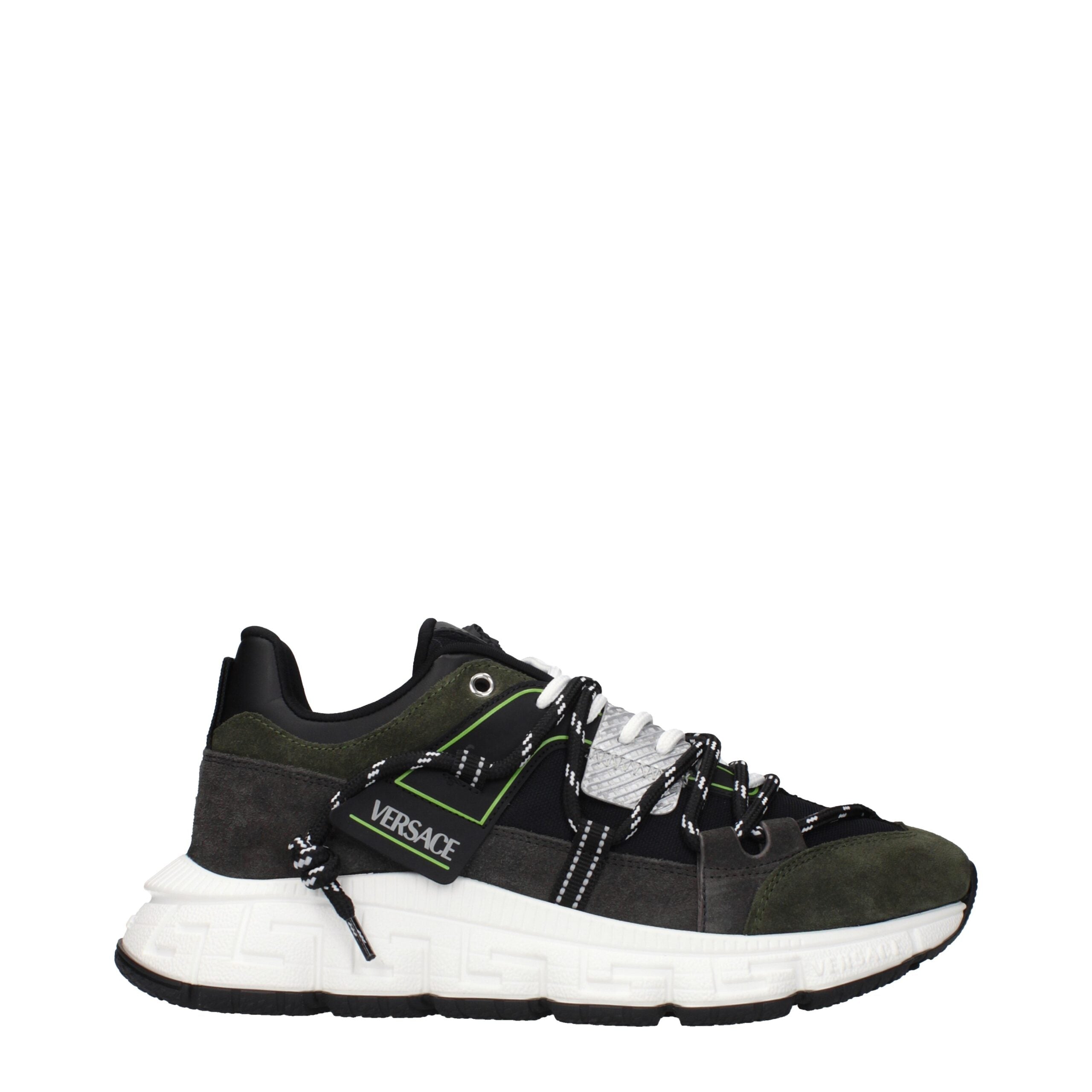 Versace Gray Leather Sneakers Versace