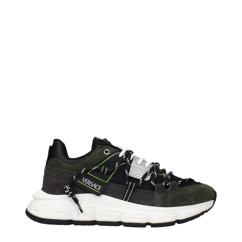 Versace Gray Leather Sneakers Versace