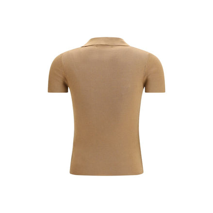 Max Mara Beige Fleece Wool Dress Shirt