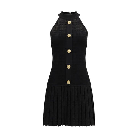 Balmain Black Viscose Cocktail Dress