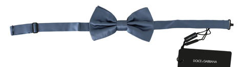 Dolce & Gabbana Blue 100% Silk Adjustable Neck Papillon Bow tie Dolce & Gabbana