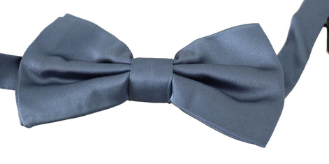 Dolce & Gabbana Blue 100% Silk Adjustable Neck Papillon Bow tie Dolce & Gabbana