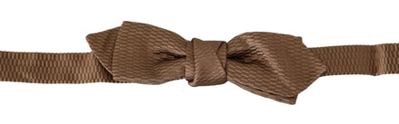 Dolce & Gabbana Men Brown Gold Adjustable Neck Papillon Bow Tie Dolce & Gabbana