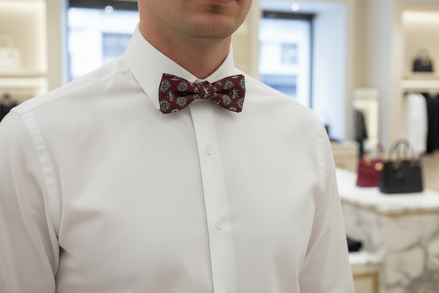 Nœud papillon Dolce &amp; Gabbana pour homme, bordeaux, en soie, motif lion, ajustable.