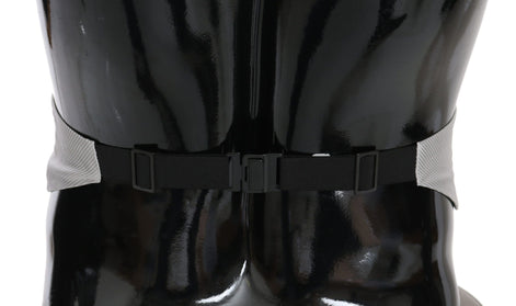 Dolce & Gabbana Gray Men Waist Belt 100% Silk Cummerbund Dolce & Gabbana