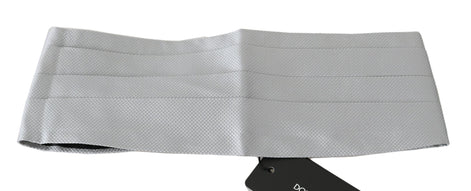 Dolce & Gabbana Gray Men Waist Belt 100% Silk Cummerbund Dolce & Gabbana