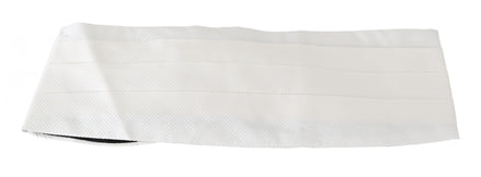 Dolce & Gabbana White Men Waist Belt 100% Silk Cummerbund Dolce & Gabbana