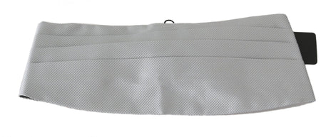 Dolce & Gabbana Gray Men Waist Belt 100% Silk Cummerbund Dolce & Gabbana
