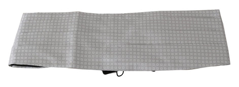 Dolce & Gabbana Gray Patterned Waist Belt Silk Cummerbund Dolce & Gabbana
