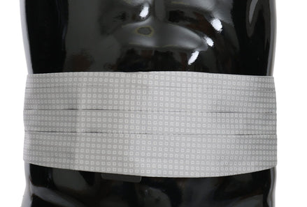 Dolce & Gabbana Gray Patterned Waist Belt Silk Cummerbund Dolce & Gabbana