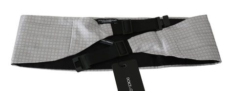 Dolce & Gabbana Gray Patterned Waist Belt Silk Cummerbund Dolce & Gabbana