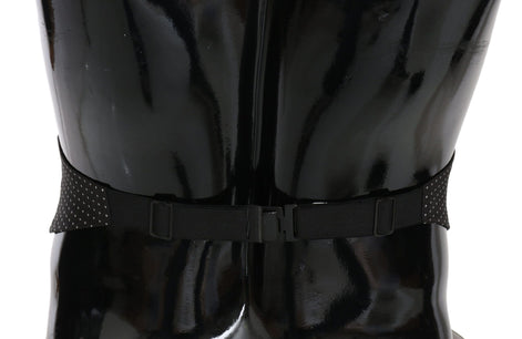 Dolce & Gabbana Black Dotted Waist Belt Silk Cummerbund Dolce & Gabbana