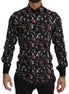 Dolce & Gabbana Black Musical Instrument Slim fit Shirt Dolce & Gabbana