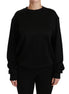 Dolce & Gabbana Black Cotton Crewneck Pullover Sweater Dolce & Gabbana