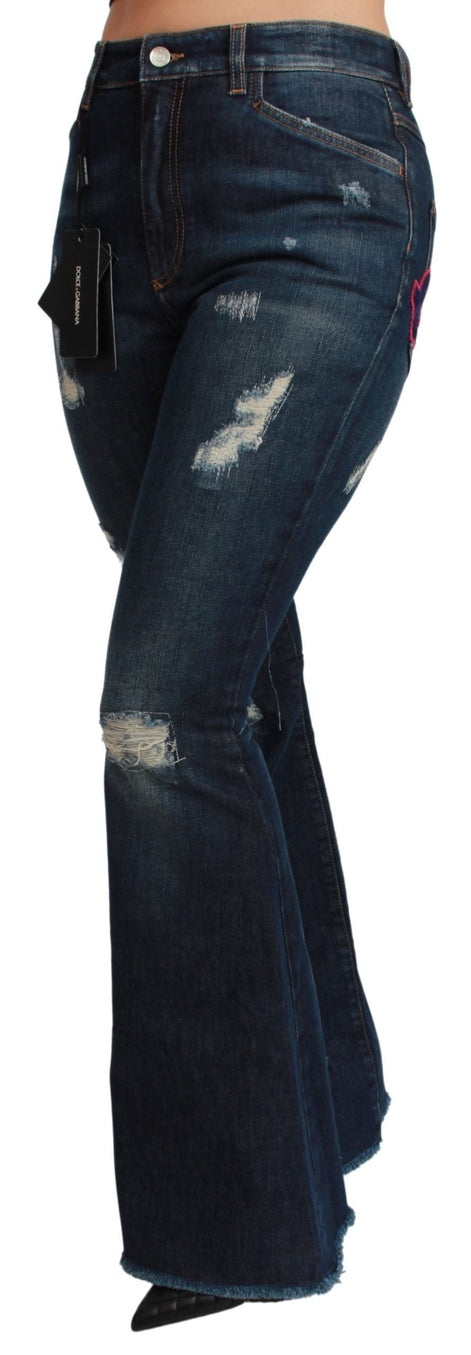 Dolce & Gabbana Blue Denim Cotton Stretch Flared Jeans Dolce & Gabbana