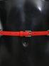 Dolce & Gabbana Red Leather Roses Floral Silver Waist Belt Dolce & Gabbana