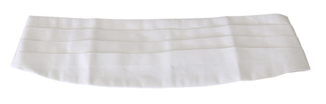 Dolce & Gabbana White Men Waist Belt Cotton Cummerbund Dolce & Gabbana