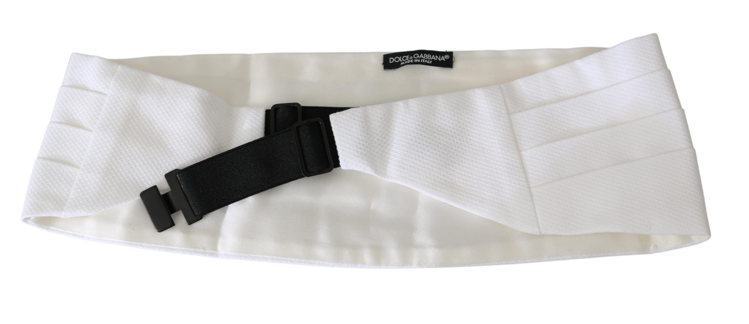 Dolce & Gabbana White Men Waist Belt Cotton Cummerbund Dolce & Gabbana