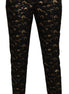 Dolce & Gabbana Black Gold Brocade High Waist Pants Dolce & Gabbana
