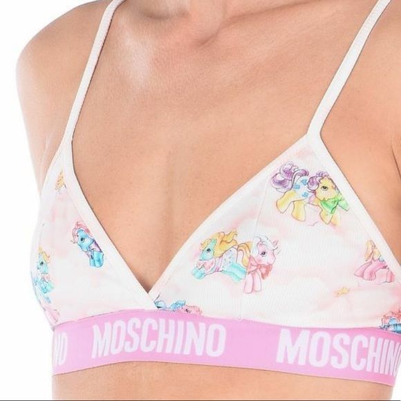 Moschino White My Little Pony Bra Briefs Set Two Piece Bikini Moschino
