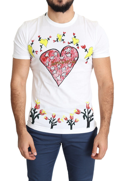 Dolce & Gabbana White Saint Valentine Print Cotton Men T-shirt Dolce & Gabbana