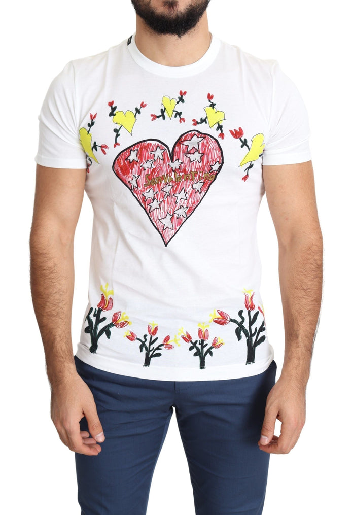 Dolce & Gabbana White Saint Valentine Print Cotton Men T-shirt Dolce & Gabbana