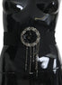 Dolce & Gabbana Black Crystal Brooch Wide Wai SATORIA Belt Dolce & Gabbana