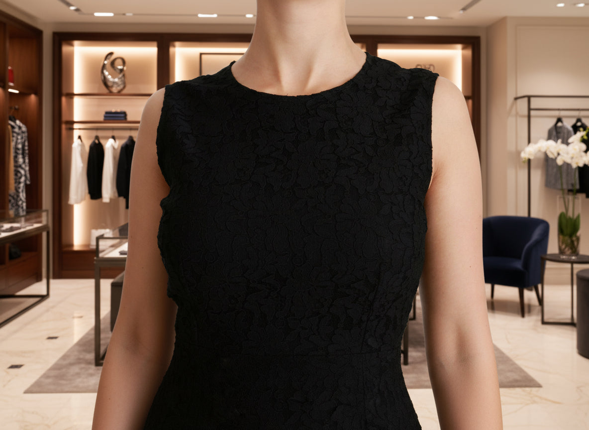 Dolce & Gabbana Black Floral Lace Sheath Gown Dress Dolce & Gabbana