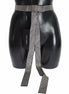 Dolce & Gabbana Black Silk Clear Crystal Bow Waist Belt Dolce & Gabbana