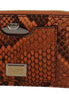 Dolce & Gabbana Brown Leather Coin Purse Wristlet Mirror AGNESE Wallet Dolce & Gabbana
