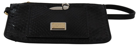 Dolce & Gabbana Black Leather Coin Purse Wristlet Mirror Agnese Wallet Dolce & Gabbana