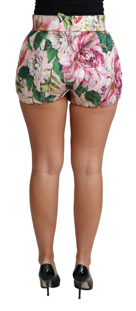 Dolce & Gabbana Pink Cotton Floral Print Hot Pants Short Dolce & Gabbana