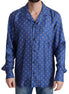 Dolce & Gabbana Blue Beach Chair Umbrella Print Silk Shirt Dolce & Gabbana