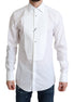 Dolce & Gabbana White Bib Cotton Poplin Men Formal Shirt Dolce & Gabbana