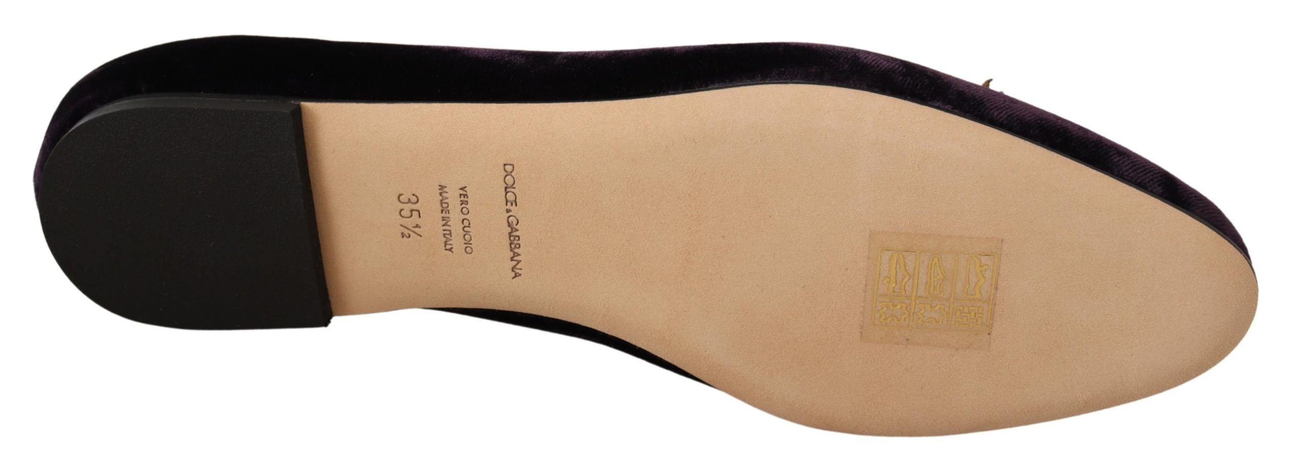 Dolce & Gabbana Purple Velvet DG Heart Loafers Flats Shoes Dolce & Gabbana
