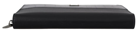 Dolce & Gabbana Black Zip Around Continental Clutch Leather Wallet Dolce & Gabbana