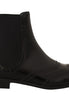 Dolce & Gabbana Black Leather Ankle High Flat Boots Shoes Dolce & Gabbana
