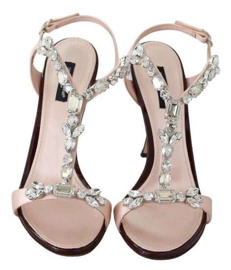 Dolce & Gabbana Pink Crystals Heels Keira Sandals Dolce & Gabbana